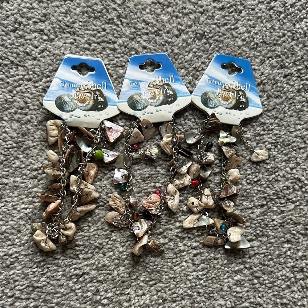 Natural Shell Bracelet Trio
